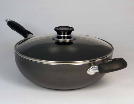 [4001-24] 9.5" Non-Stick Stir Fry Pan with Glass Lid (6 pcs/ctn)