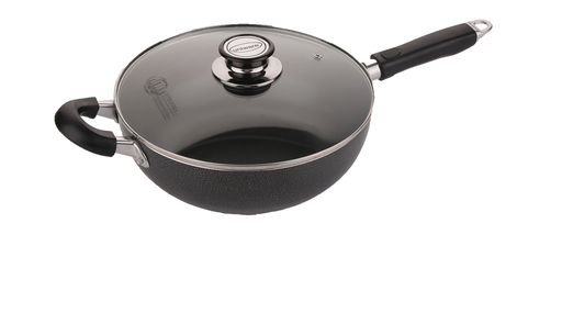 [4001-26] 4.5QT Non-Stick Stir Fry Pan with Glass Lid (6 pcs/ctn)