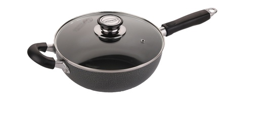 [4001-28] 5.5QT Non-Stick Stir Fry Pan with Glass Lid (6 pcs/ctn)