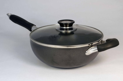 [4001-28] 5.5QT Non-Stick Stir Fry Pan with Glass Lid (6 pcs/ctn)
