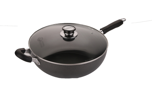 [4001-32] 7.5QT Non-Stick Stir Fry Pan with Glass Lid (6 pcs/ctn)