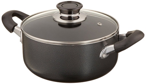 [4011] 3.5QT Non-Stick Pfluon Coat Sauce Pot w Glass Lid (6 pcs/ctn