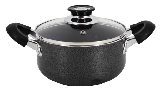 [4012] 2.5QT Non-Stick Pfluon Coat Sauce Pot w Glass Lid (6 pcs/ctn
