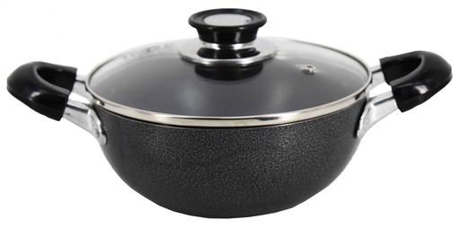 [4016-20] 7.9" Non-Stick Pfluon Coat Casserole w Glass Lid (6 pcs/ctn)