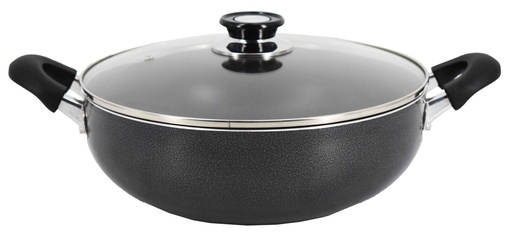 [4016-32] 12.6" Non-Stick Pfluon Coat Casserole w Glass Lid (6 pcs/ctn