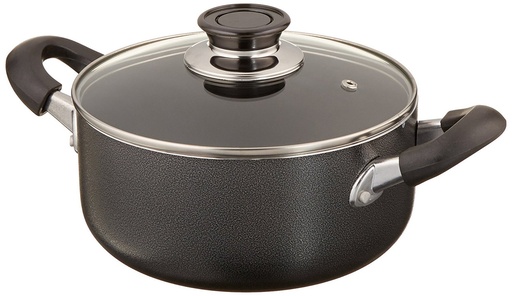 [4018-10G] 10QT Non-Stick Pfluon Coat Sauce Pot w Glass Lid (6 pcs/ctn)