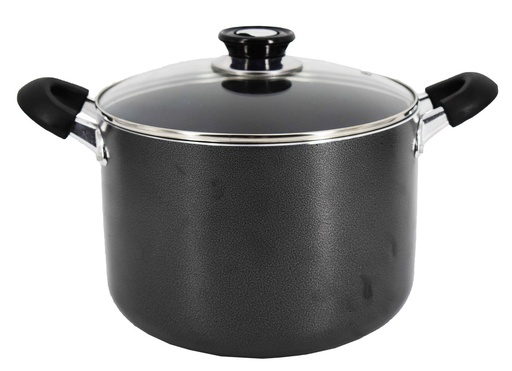 [4018-30] 30QT Non-Stick Pfluon Coat Sauce Pot w Glass Lid (1 pcs/ctn)