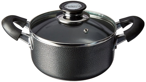 [4018-8] 8QT Non-Stick Pfluon Coated Sauce Pot w Glass Lid (6 pcs/ctn