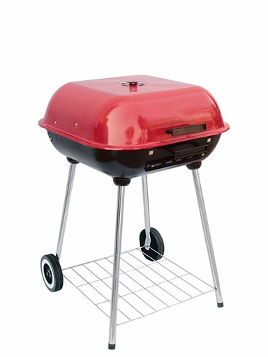 [1118] 22" Square Chrome Plated Charcoal Barbeque Grill (1 pcs/ctn)