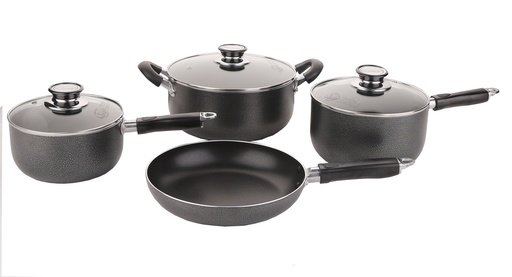 [4217A] 7 pc Non-Stick Pfluon Coated Cookware Set (4 sets/ctn)