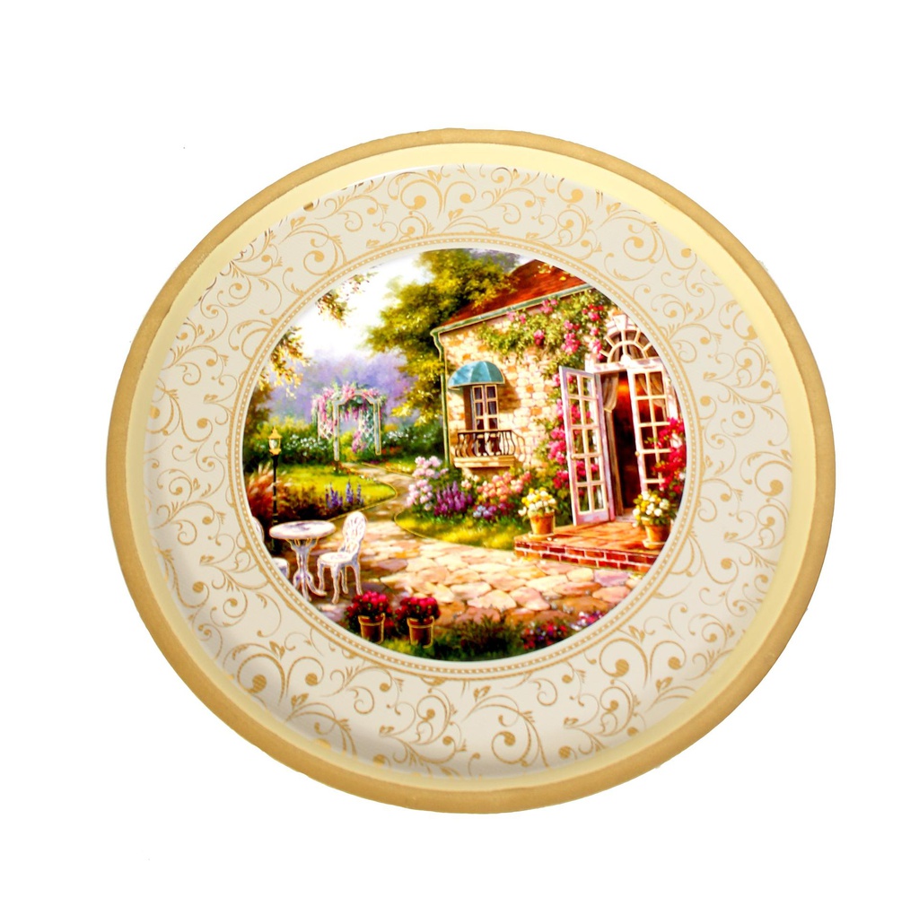 14" Gold Toya Round Tray (36 pcs/ctn)