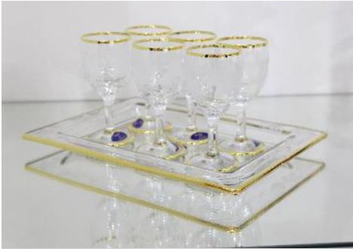 [A3535] 6 pc Vassoio Design Liquore Jordan Glassware Set (1 sets/ctn