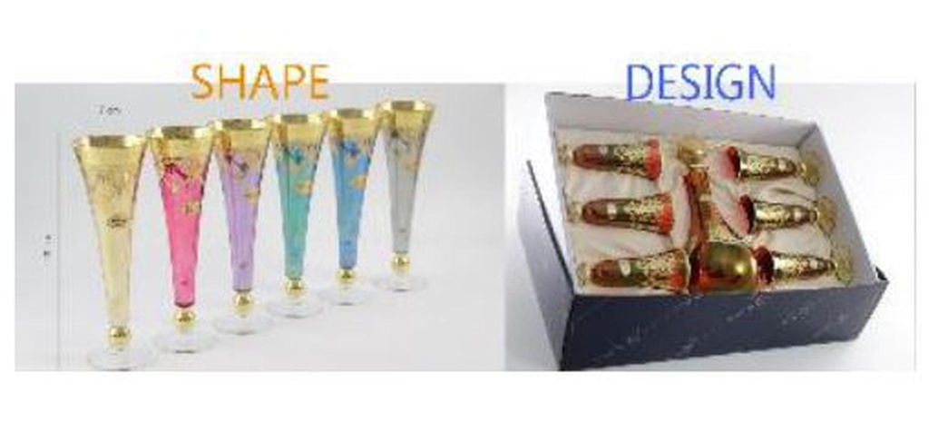 6 pc Flut Royal Design Glassware Set (1 sets/ctn)