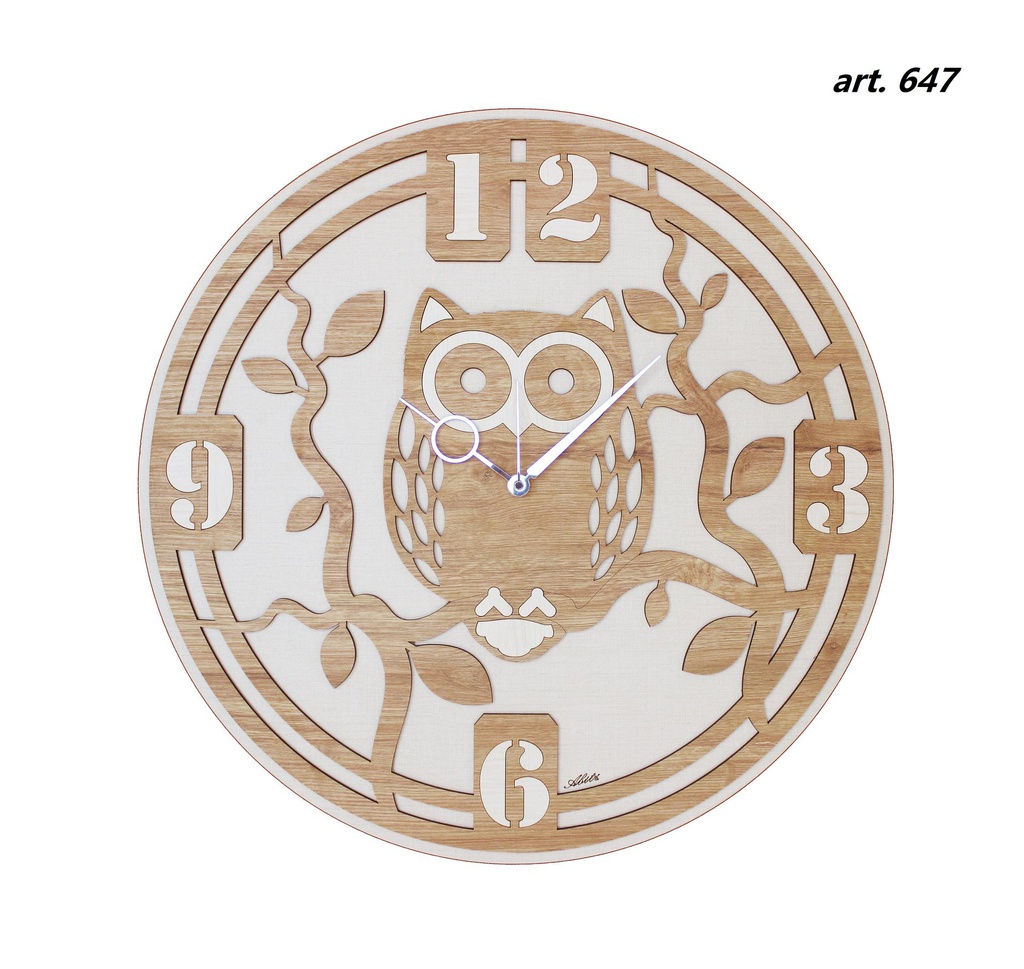 Wooden Owl and Tree Clock (1 pcs/ctn)