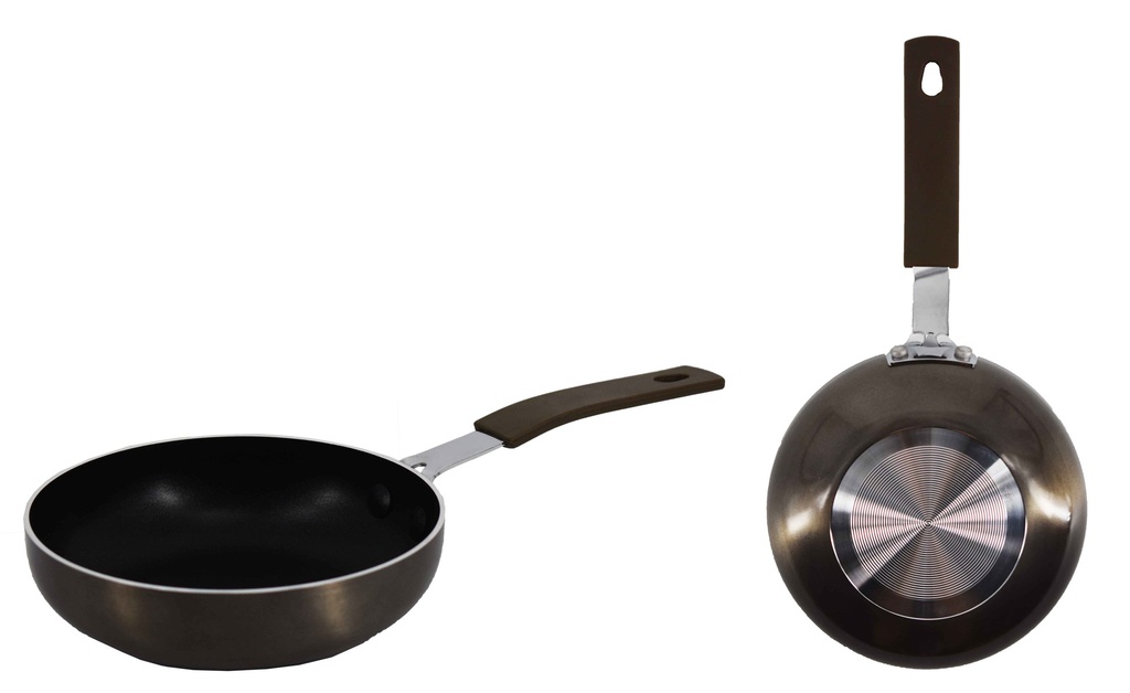 5.5" Black Wide Edge Frying Pan, Induction Compatible Bottom (24 pcs/ctn)