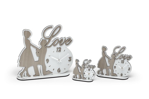 [CL165L] Wooden Dancing and Love Design Clock (1 pcs/ctn)