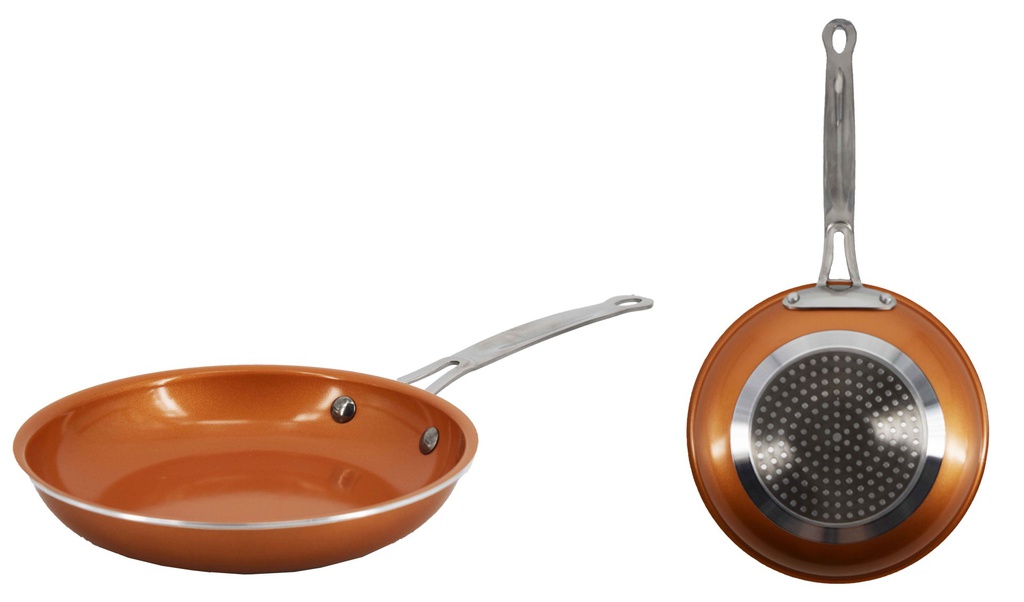 7.9" Gold Wide Edge Frying Pan, Induction Compatible Bottom (12 pcs/ctn)