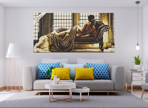 [H15002] 27.5"x55" Naked Girl Wood Frame Picture (1 pcs/ctn)