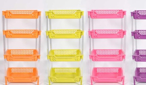 [P80012] 14.6"x11"x34.6" 4 Layer Plastic Storage Shelf (12 pc/ctn)