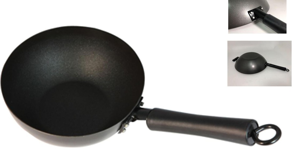 7.8" Black Carbon Steel Wok (6 pcs/ctn)