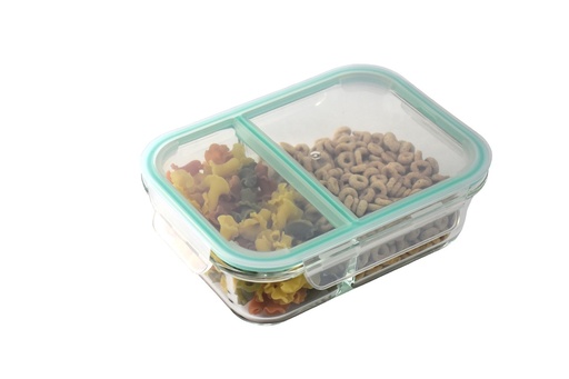 [B4004-2] 1040ml Glass Rectangle Container with Divider (12 pcs/ctn)