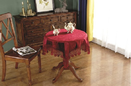 [TC52136RD] 36" Red Round Lace Table Cloth (72 pcs/ctn)