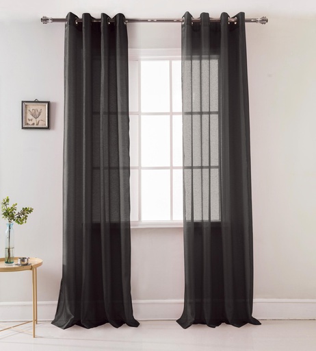 [WC58001-BK] 54"x84" Black Window Curtain (12 pcs/ctn)