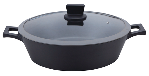 [4802-36] 6.5QT Non-Stick Cast Aluminum Casserole with Lid, Induction Compatible Bottom (4 pcs/ctn)