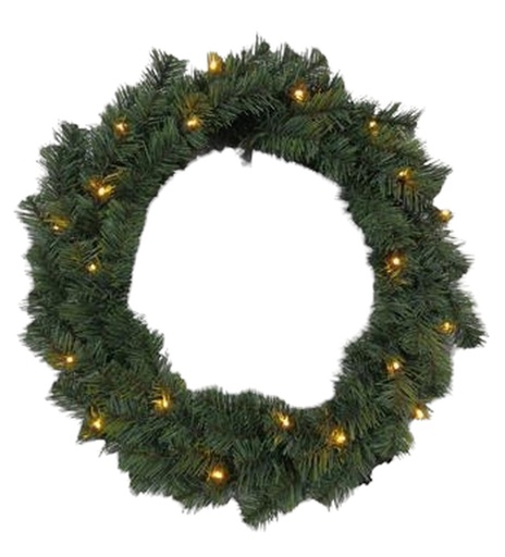 [HT5319] 17.7" 15 LED Lights Christmas Wreath (12 pcs/ctn)