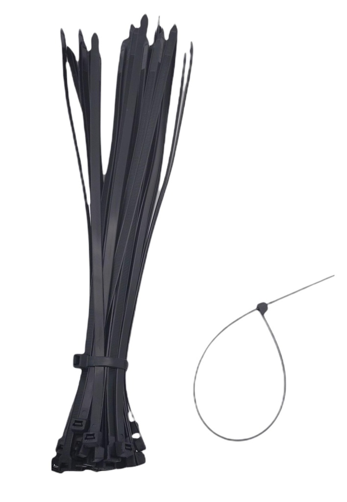 50pc 14" Nylon Zip Ties, 0.19" W, Nylon 66,Black(48 bag/ctn)