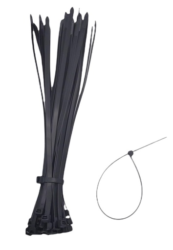 [ZT88400B] 50pc 16" Nylon Zip Ties, 0.35" W,Nylon 66, Black(48 bag/ctn)
