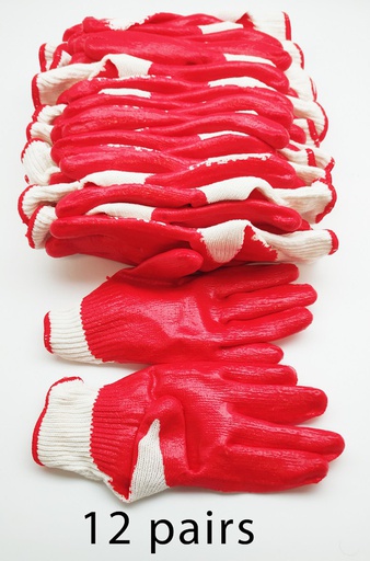 [C3013D] 12 Pair 60g Red Latex Palm Coated Glove (20 dozen/ctn)