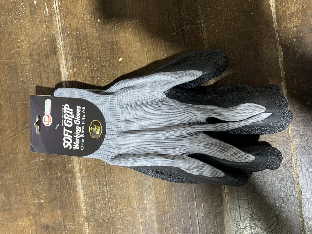 50g Black Latex Palm Coated Gloves w. HangTag (120 Pair/ctn)