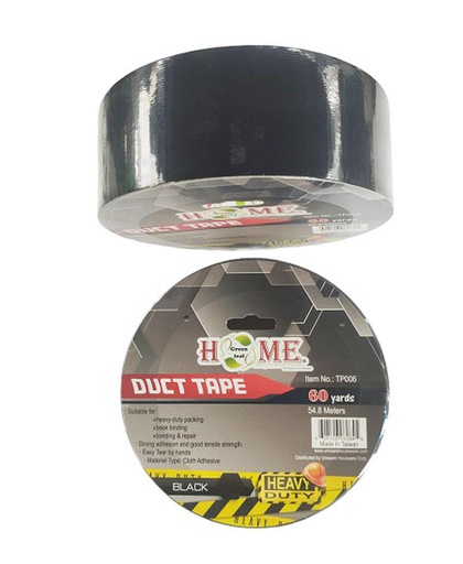 [TP006_BK] 60 Yard x 2" Cloth Duct Tape, Black (48 pc/ctn)