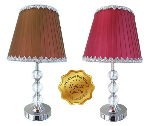 [L70013] 17&quot;x9.8&quot; Crystal Table Lamp, Mixed Colors (12 pcs/ctn)