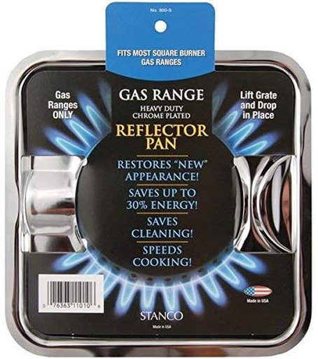 [900S] 7.5" Square Chrome Finish Gas Pan (144 pcs/ctn)