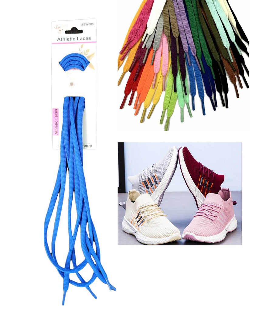 45" Oval Athletic Shoe Laces, Mixed Colors (720 pcs/ctn)