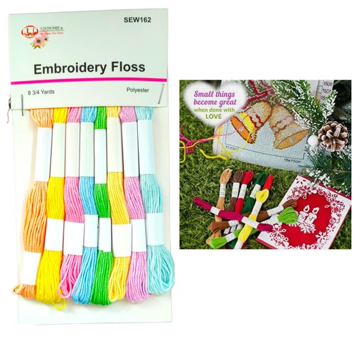 [SEW162] 9 Yard Embroidered Floss, Mixed Colors (288 pcs/ctn)