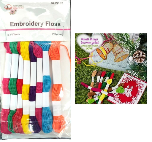 [SEW163] 9 Yard Embroidered Floss, Mixed Colors (288 pcs/ctn)