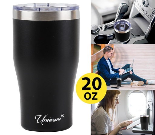[2469BK] 600ml Black Stainless Steel Travel Mug (12 pcs/ctn)