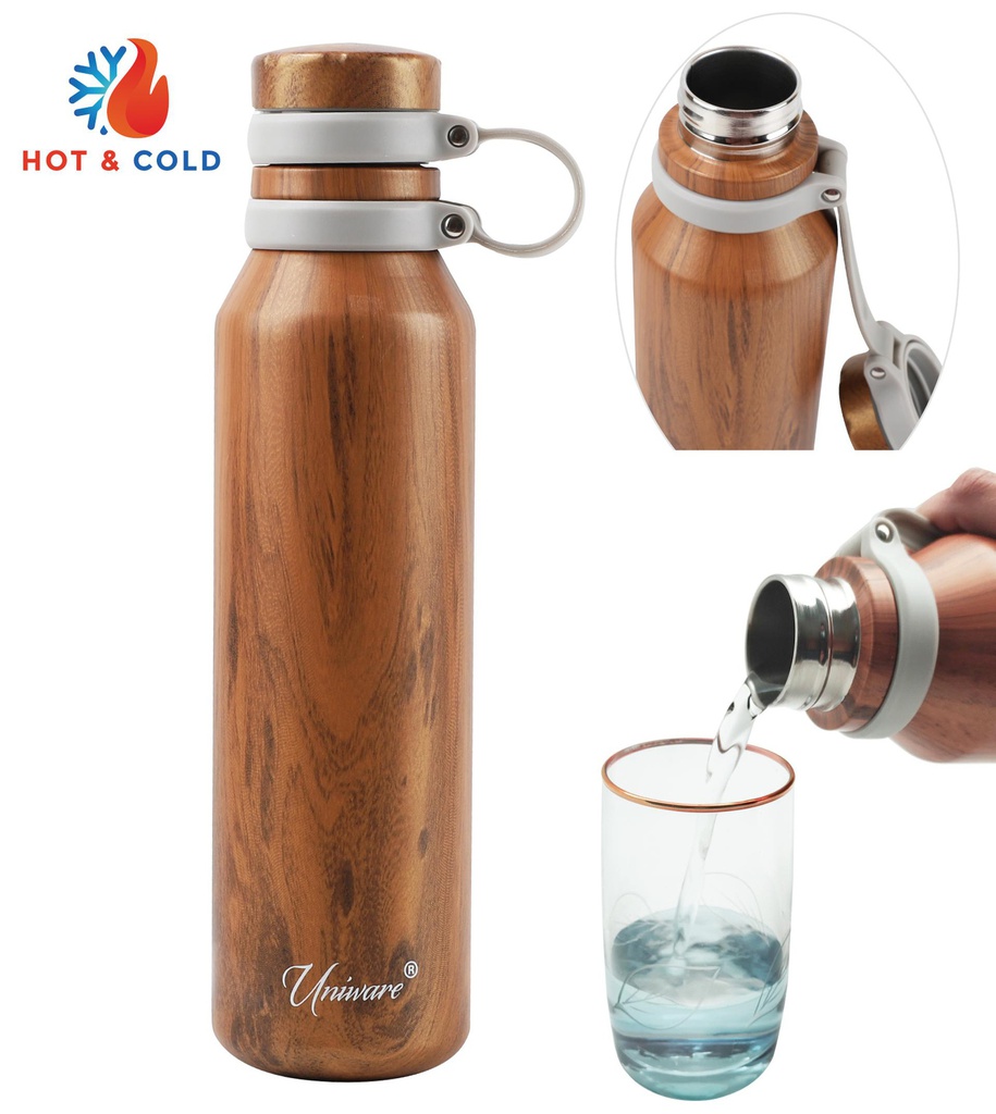 750ml Wood 304 Stainless Steel Flask (12 pcs/ctn)