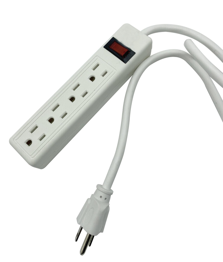9" 4 Outlet Power Strip w. Circuit Breaker (24 pc/ctn)