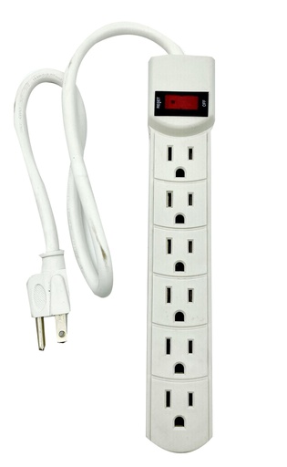 [HT2007] 18" 6 Outlet Power Strip w. Surge Protection (24 pc/ctn)