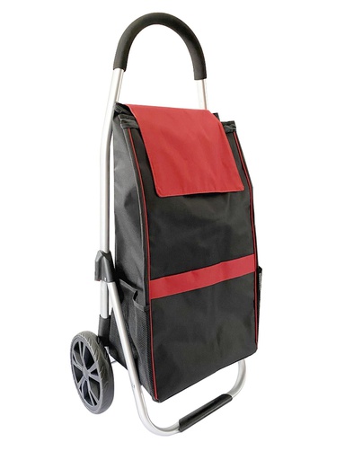 [1226] 39" Red/Black Bag Shopping Trolley with Wheels (6 pcs/ctn)