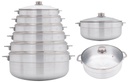 12 pc Aluminum Caldero Set with Glass Lids (2 set/ctn)