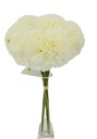 9 pc Carnation Bouquet Set, White  (24 set/ctn)
