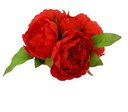 7 head Peony Bouquet Set w. Leaves, 23 cm (24 set/ctn)