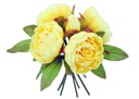 7 head Peony Bouquet Set w. Leaves, 23 cm (24 set/ctn)