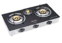 3 Burner Glass Top Steel Gas Stove with 1.5m Hose (1 pcs/ctn