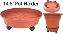 14.6"(37cm) Round  Flower Pot Holder with Wheels (6 pcs/ctn)